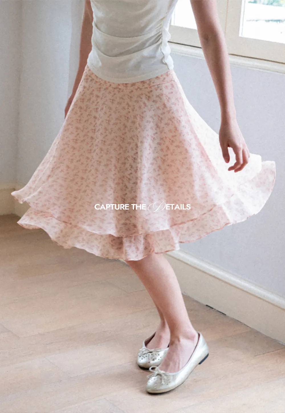 Floral Print Tiered Ruffle Hem Skirt