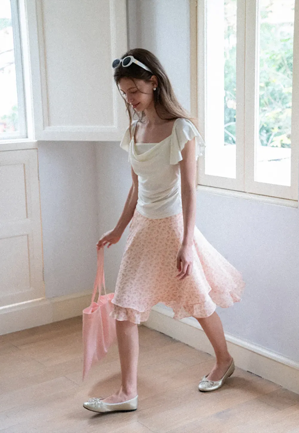 Floral Print Tiered Ruffle Hem Skirt