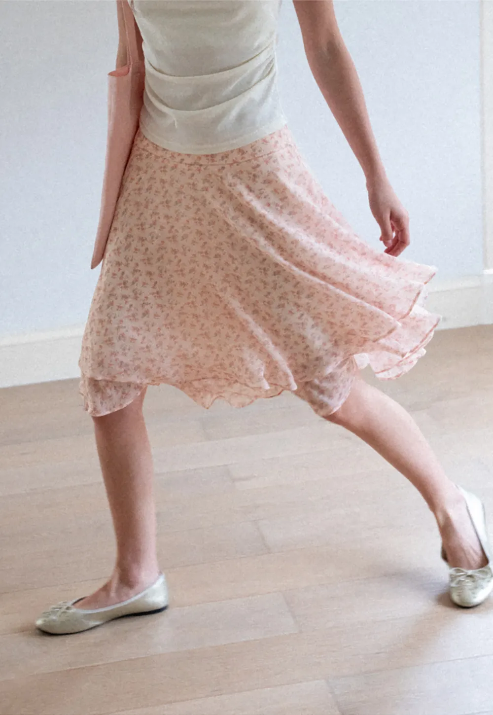 Floral Print Tiered Ruffle Hem Skirt