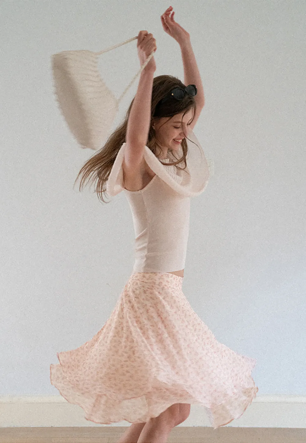 Floral Print Tiered Ruffle Hem Skirt
