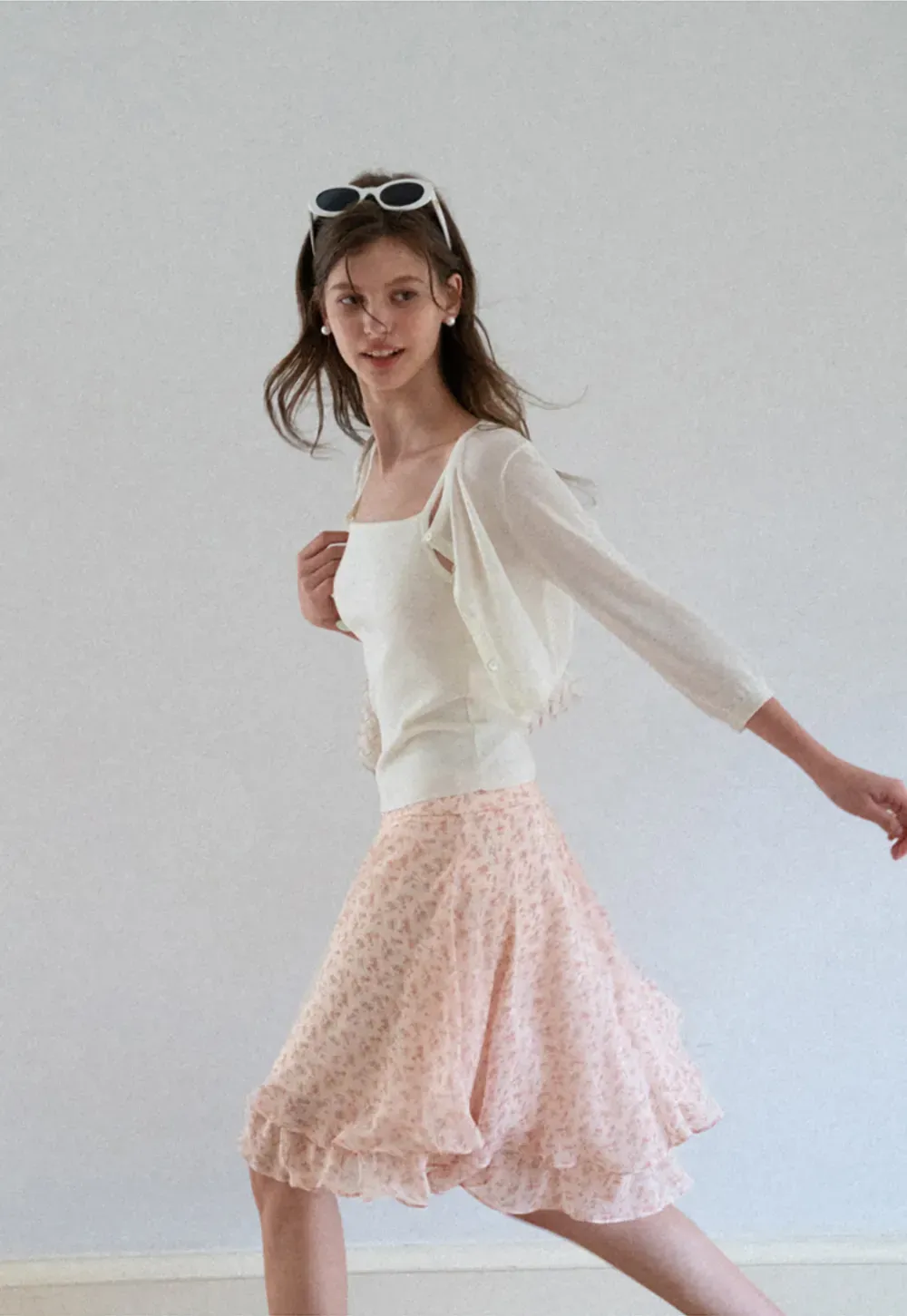 Floral Print Tiered Ruffle Hem Skirt
