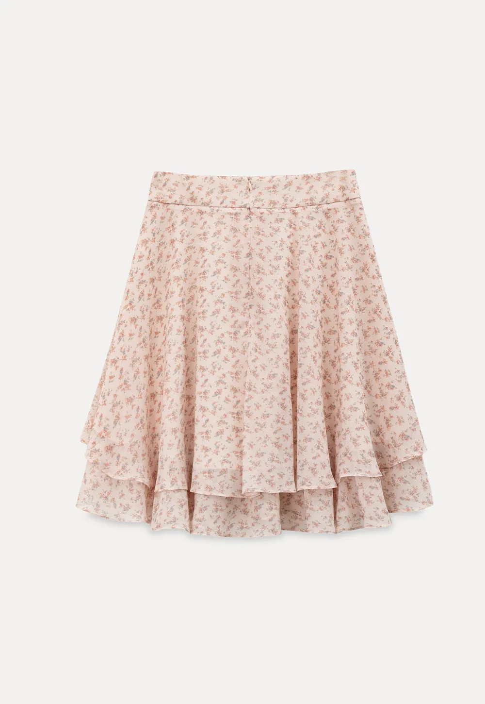 Floral Print Tiered Ruffle Hem Skirt