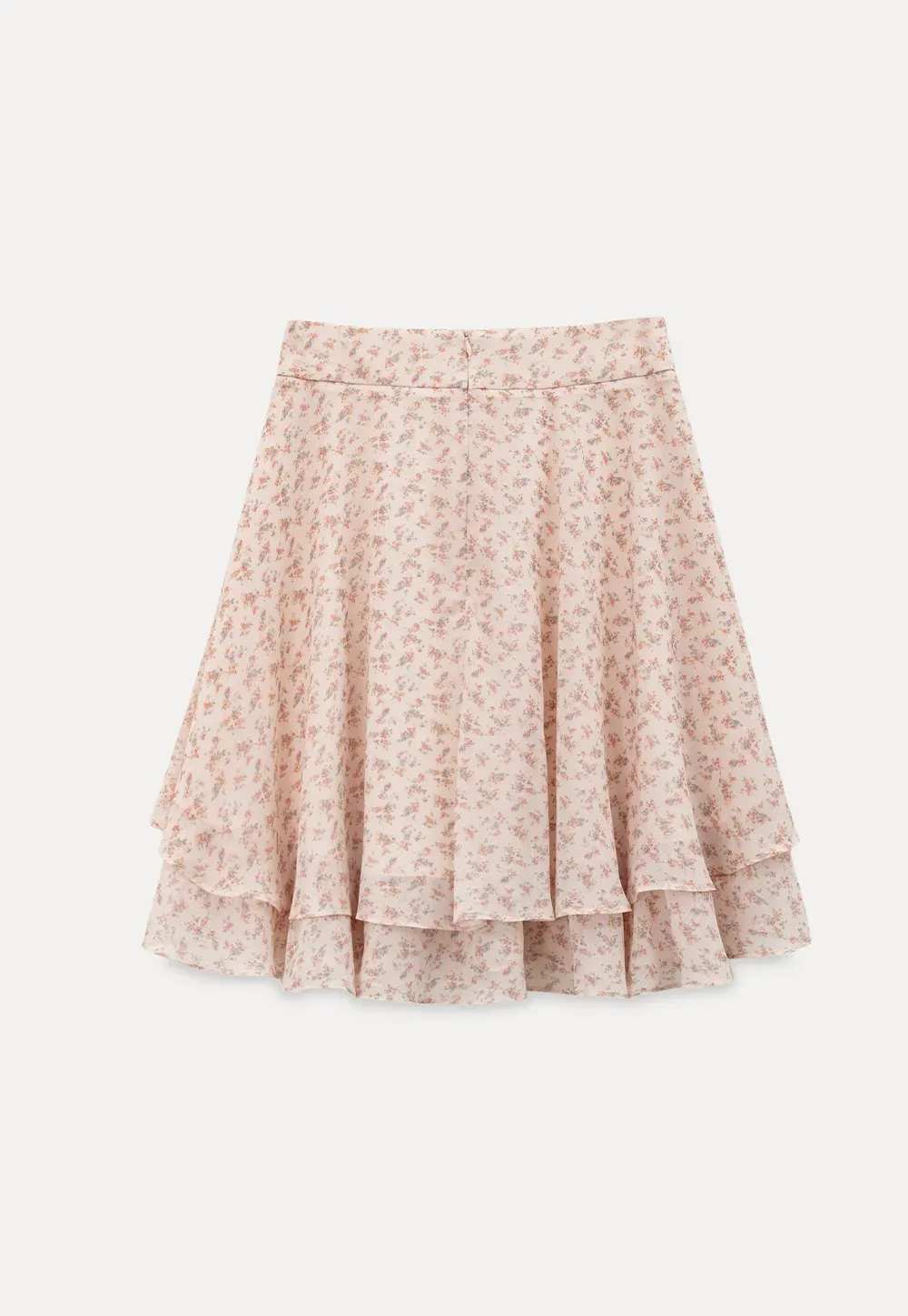 Floral Print Tiered Ruffle Hem Skirt