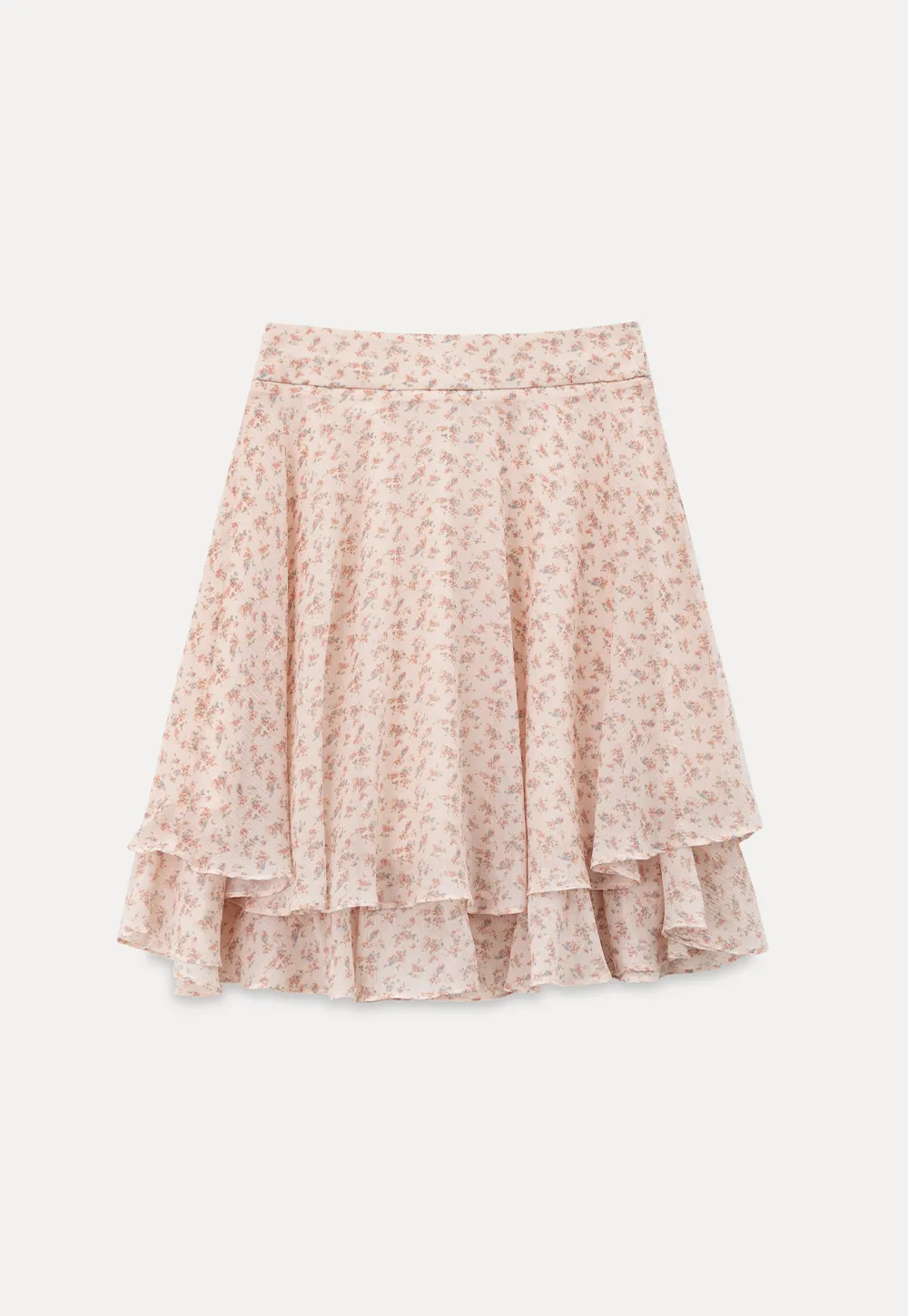 Floral Print Tiered Ruffle Hem Skirt