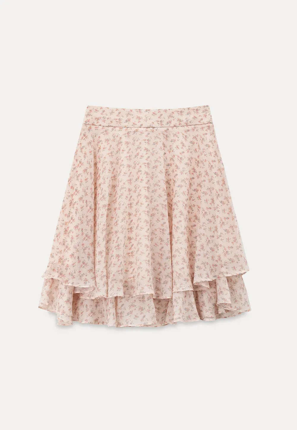 Floral Print Tiered Ruffle Hem Skirt