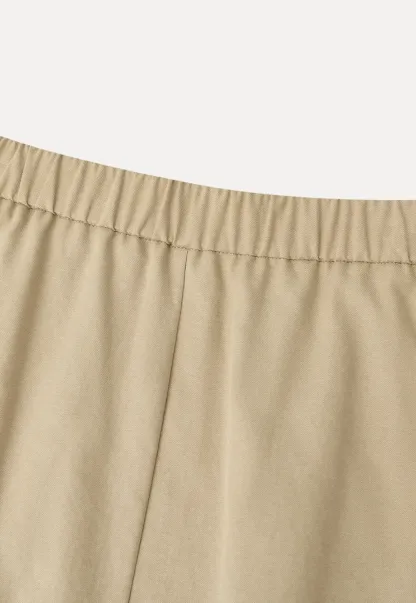 High Waist Pleated Knee Length Skirt