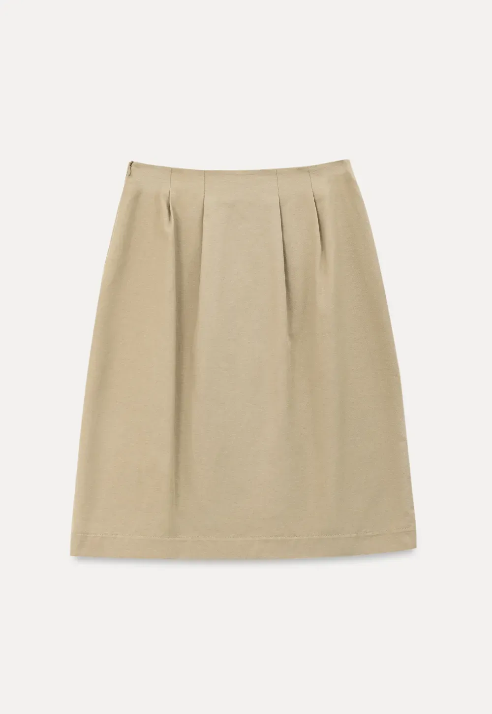High Waist Pleated Knee Length Skirt
