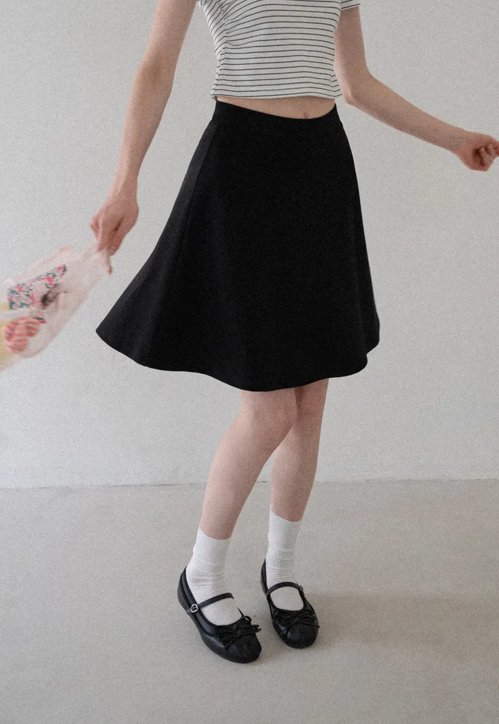 A-Line Flared Skirt with High Waist Fit