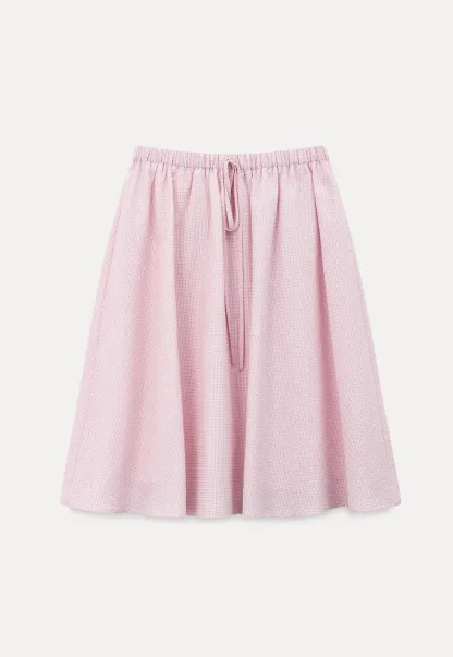 Jupe trapèze taille haute avec cordon de serrage à la taille