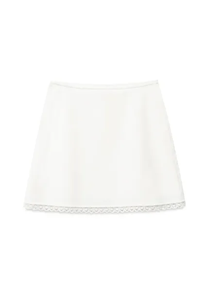 Lace Trim Mini Skirt