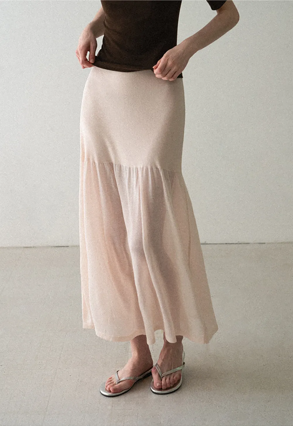 High Waist Asymmetric Hem Skirt