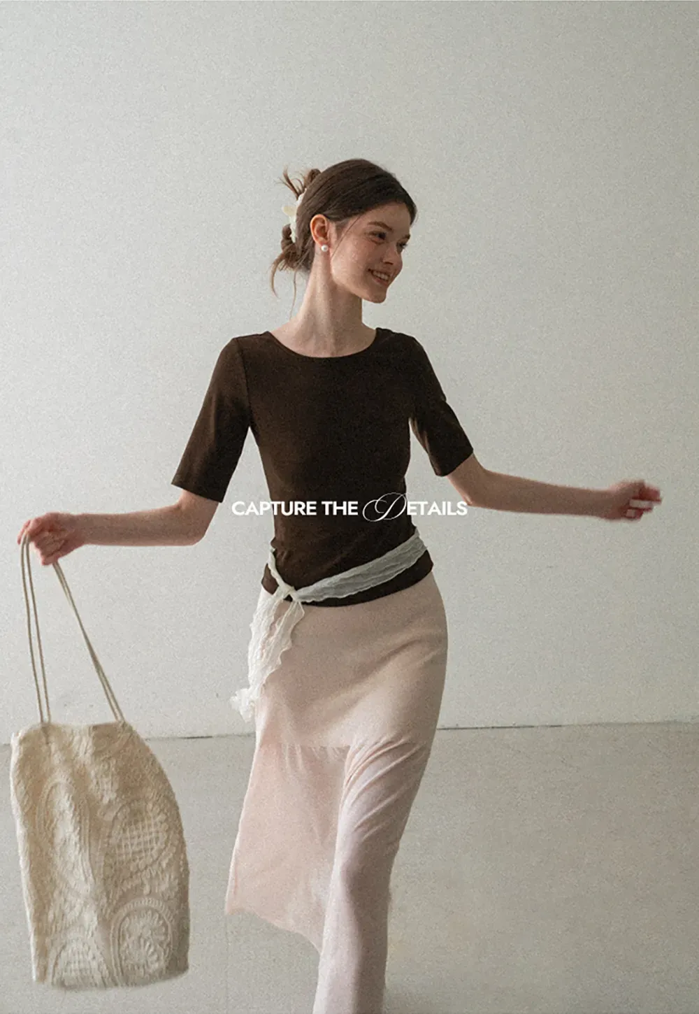 High Waist Asymmetric Hem Skirt