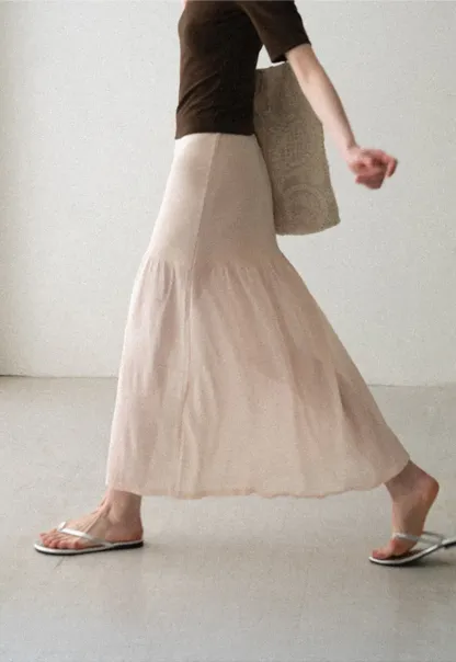 High Waist Asymmetric Hem Skirt