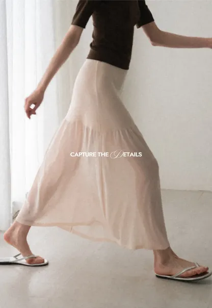 High Waist Asymmetric Hem Skirt
