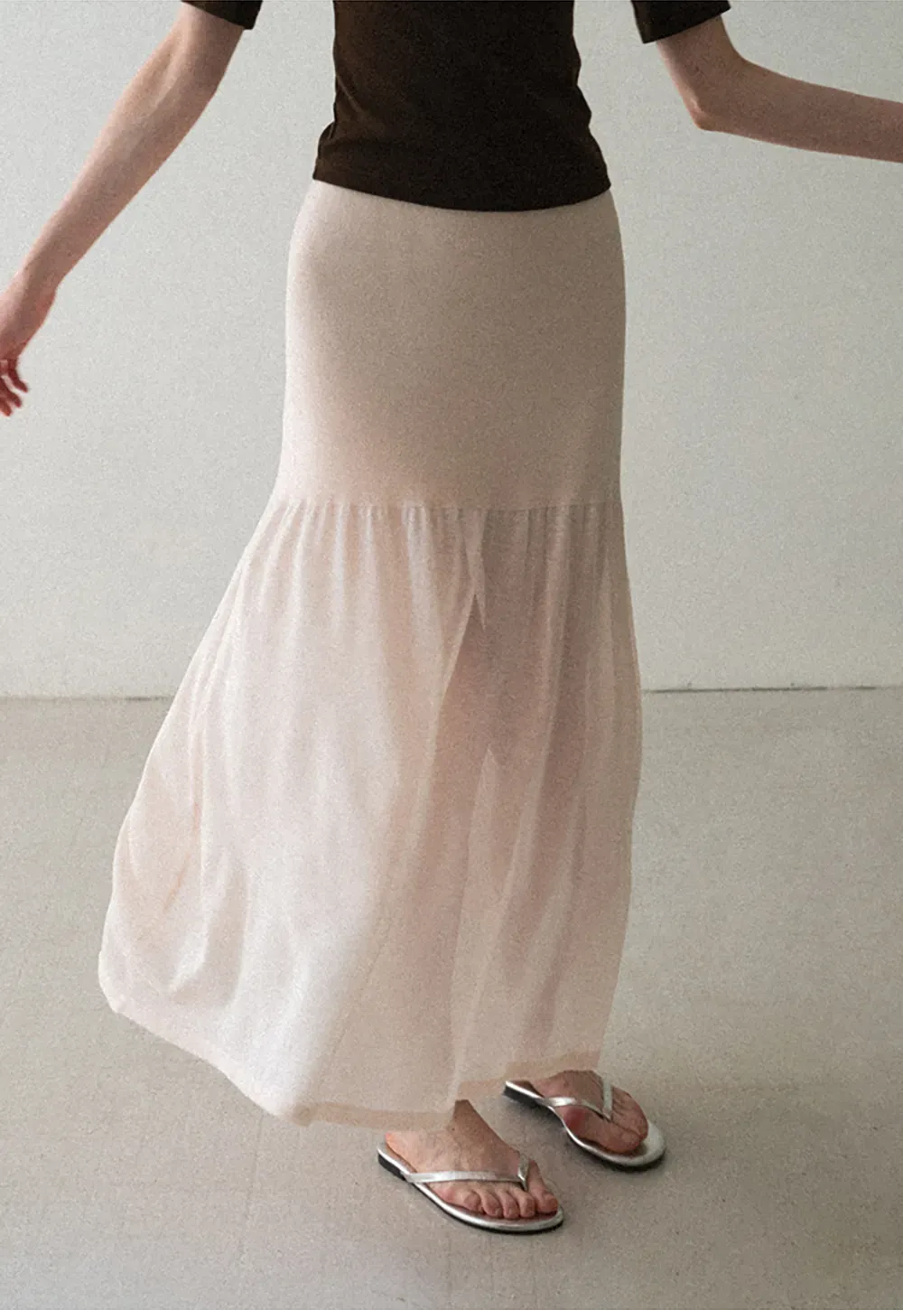 High Waist Asymmetric Hem Skirt