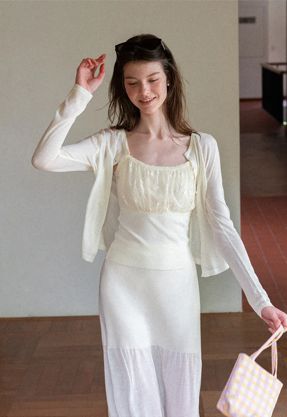 High Waist Asymmetric Hem Skirt