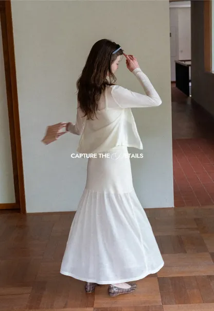 High Waist Asymmetric Hem Skirt