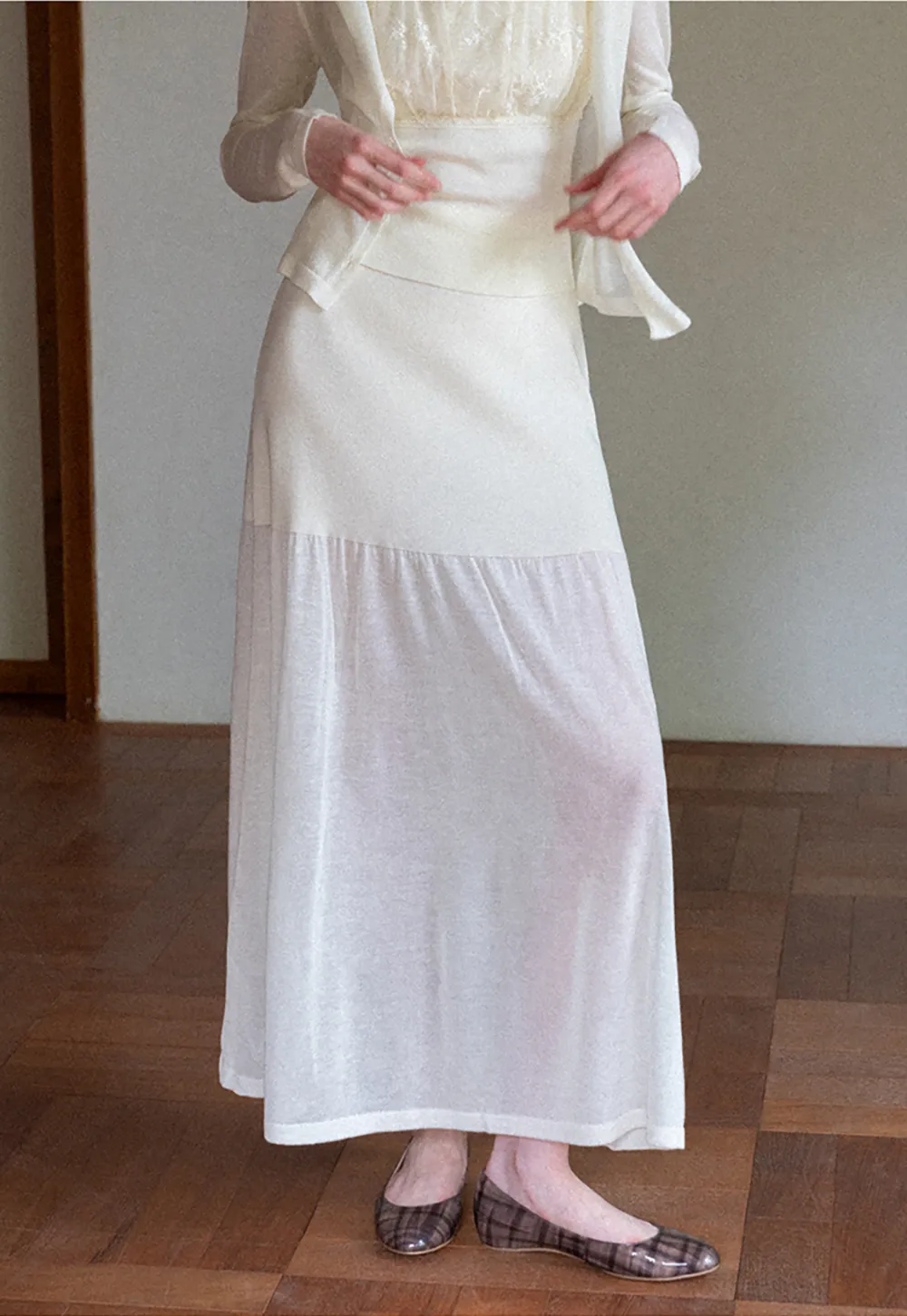 High Waist Asymmetric Hem Skirt