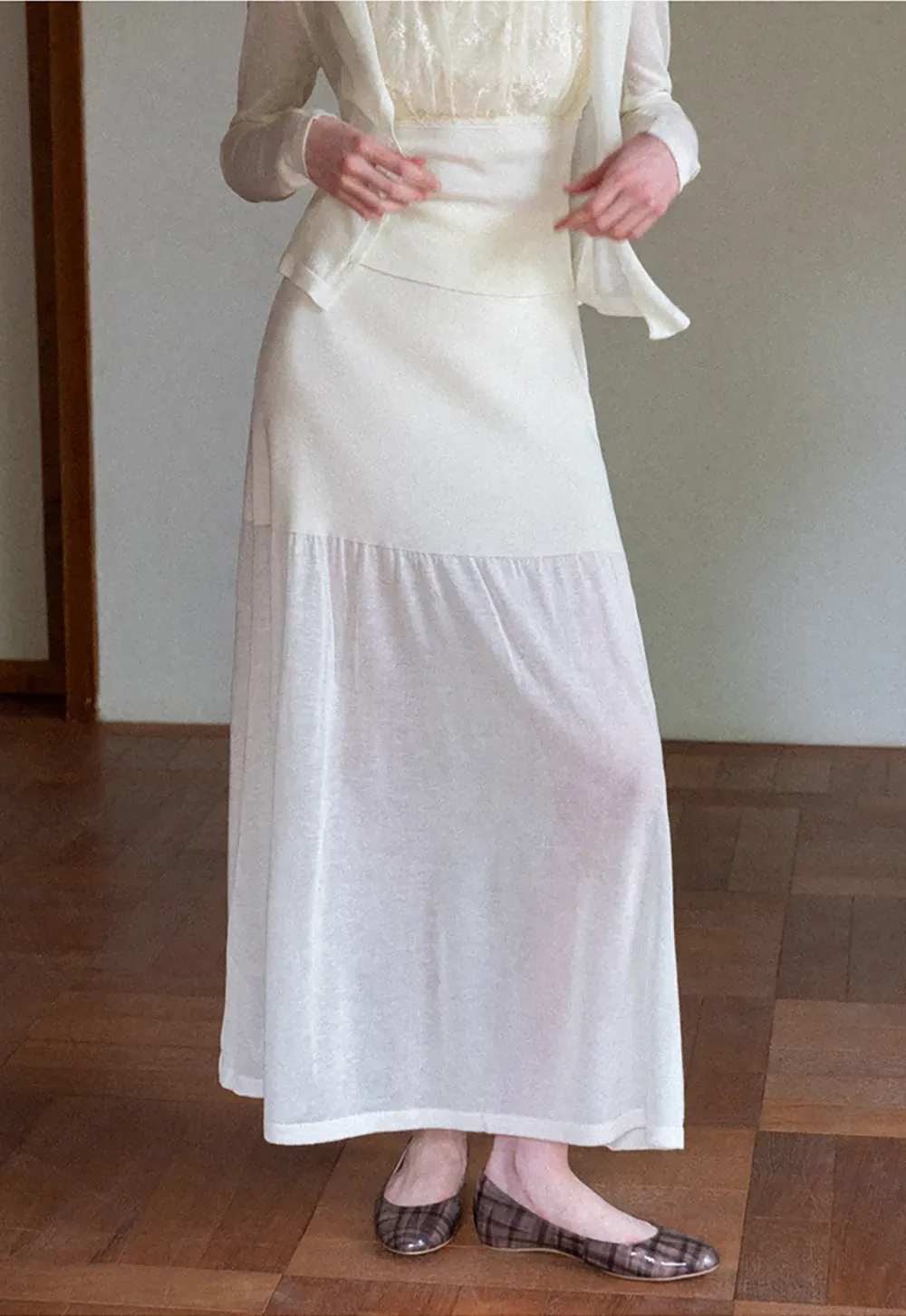 High Waist Asymmetric Hem Skirt