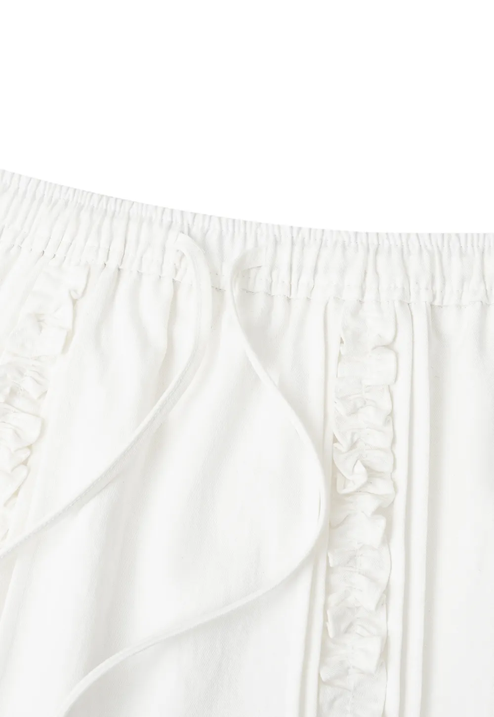Lace Trim Drawstring A Line Skirt
