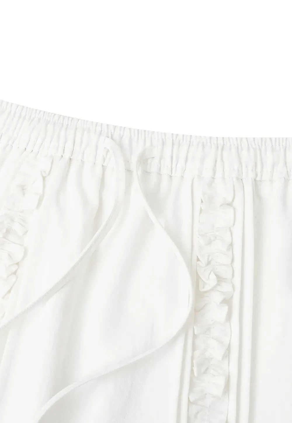 Lace Trim Drawstring A Line Skirt