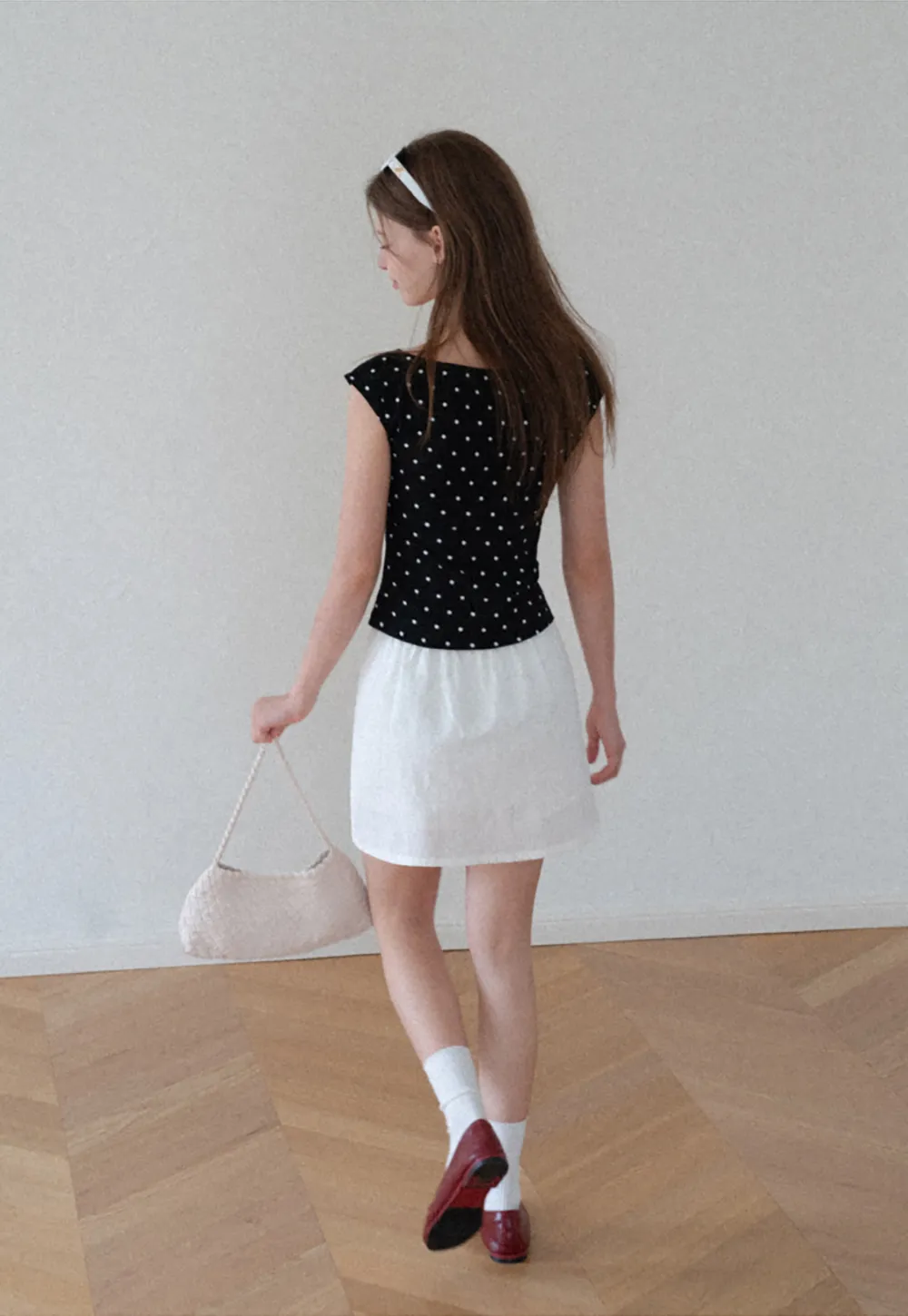 Lace Trim Drawstring A Line Skirt