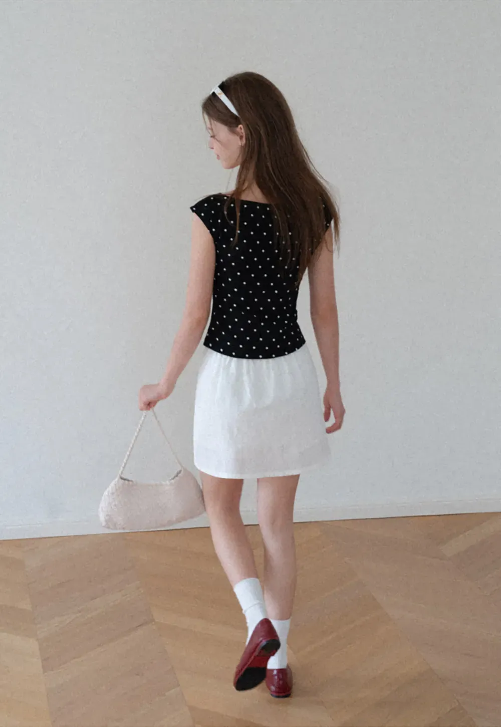 Lace Trim Drawstring A Line Skirt