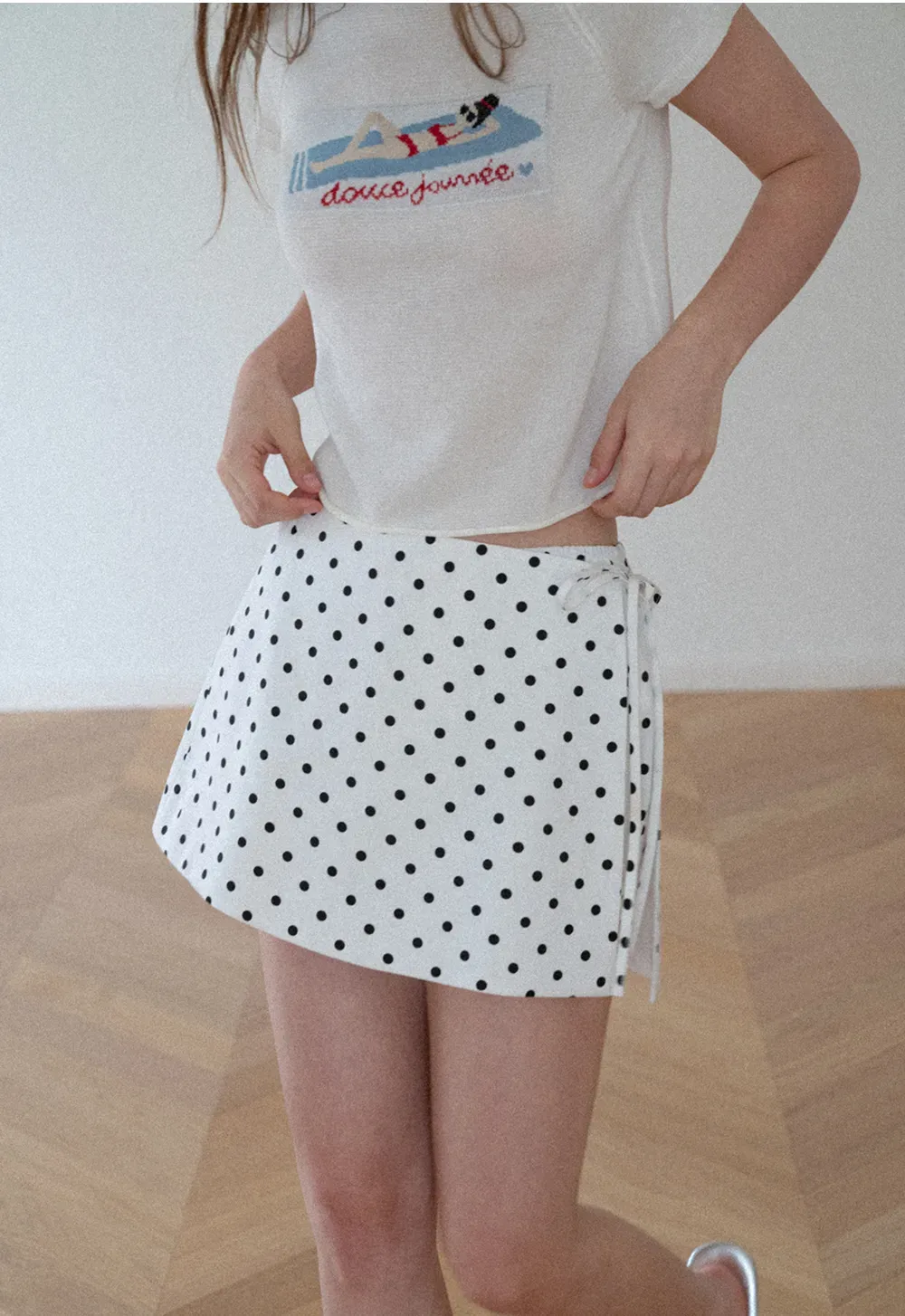Polka Dot Wrap Skirt