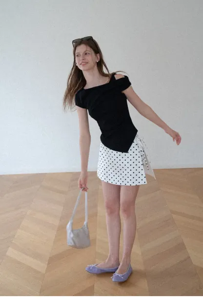 Polka Dot Wrap Skirt