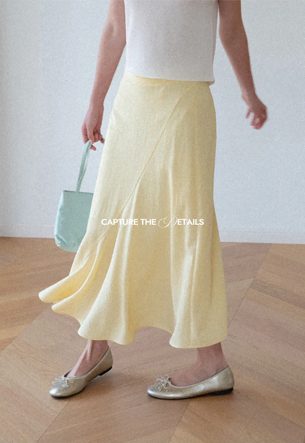 Asymmetrical Hem Flowing Midi Skirt