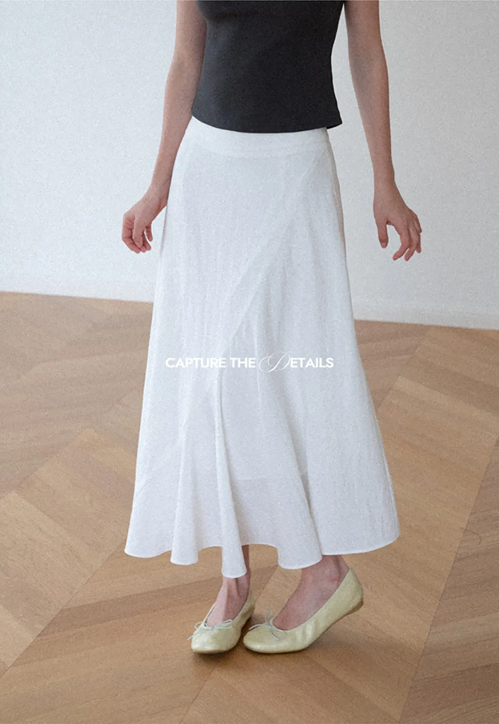 Asymmetrical Hem Flowing Midi Skirt