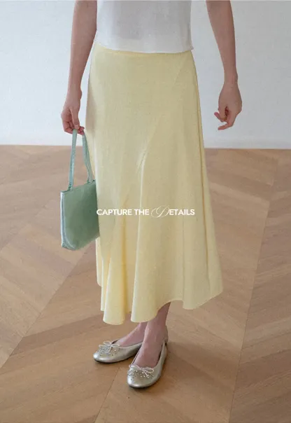 Asymmetrical Hem Flowing Midi Skirt