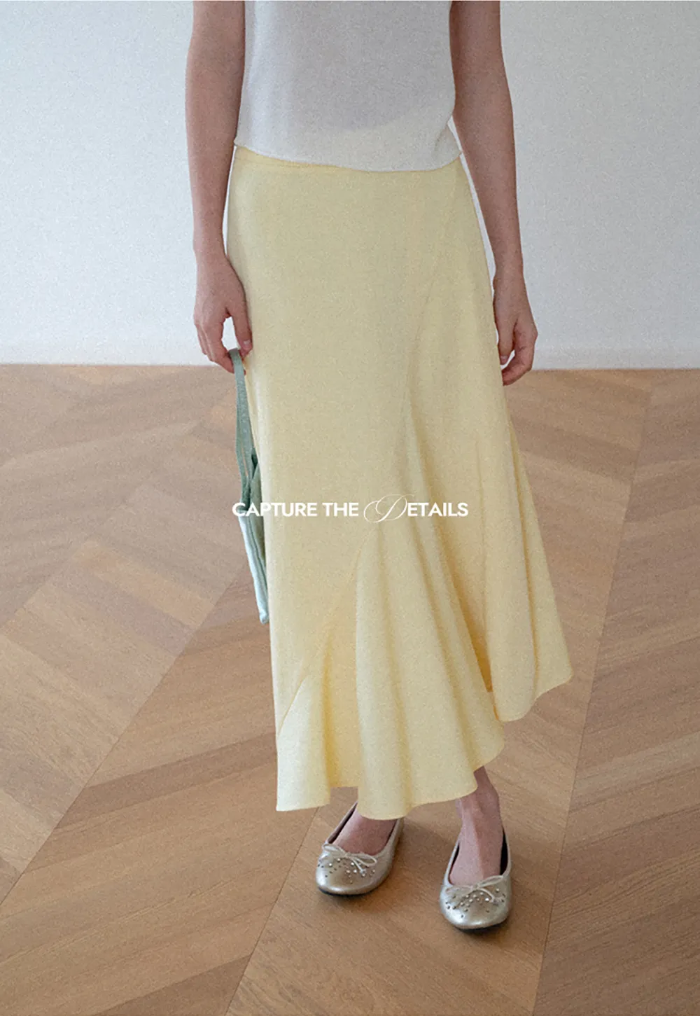 Asymmetrical Hem Flowing Midi Skirt