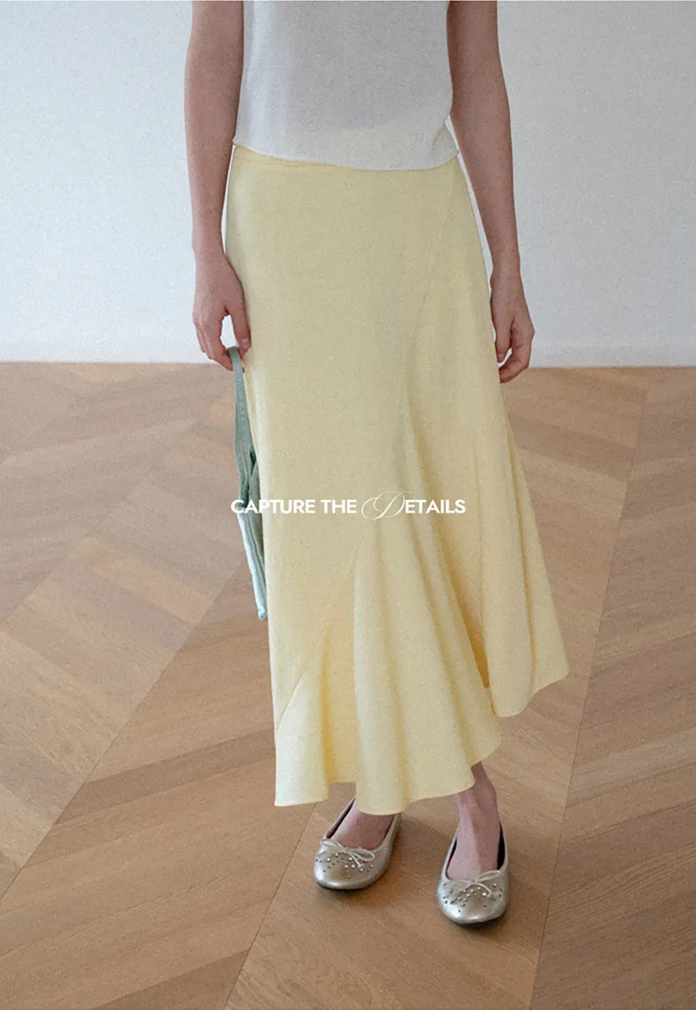 Asymmetrical Hem Flowing Midi Skirt