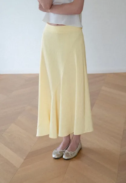 Asymmetrical Hem Flowing Midi Skirt
