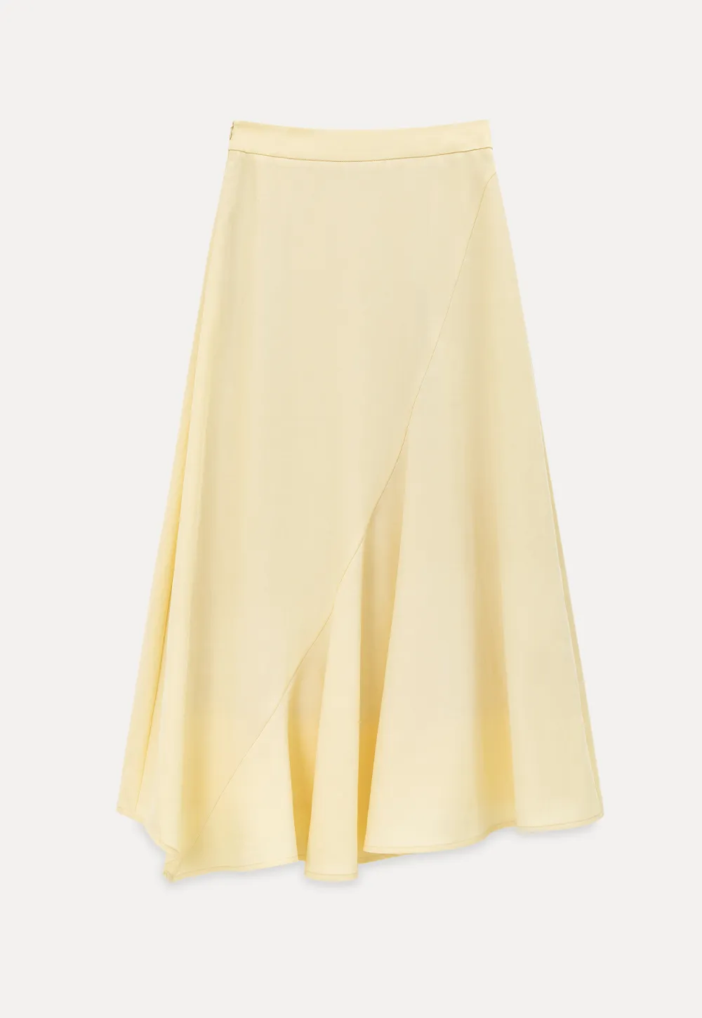 Asymmetrical Hem Flowing Midi Skirt