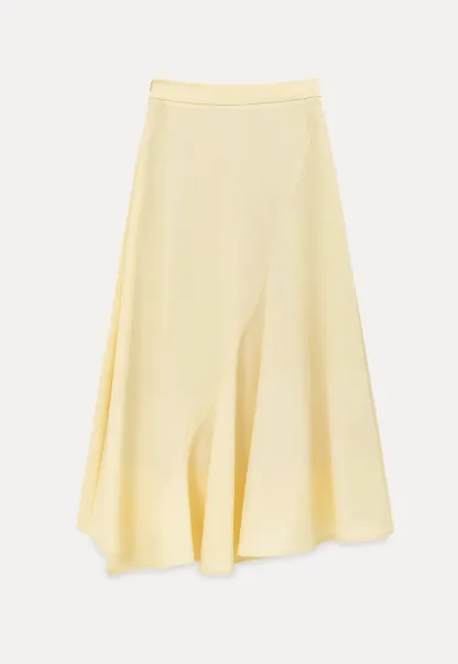 Asymmetrical Hem Flowing Midi Skirt