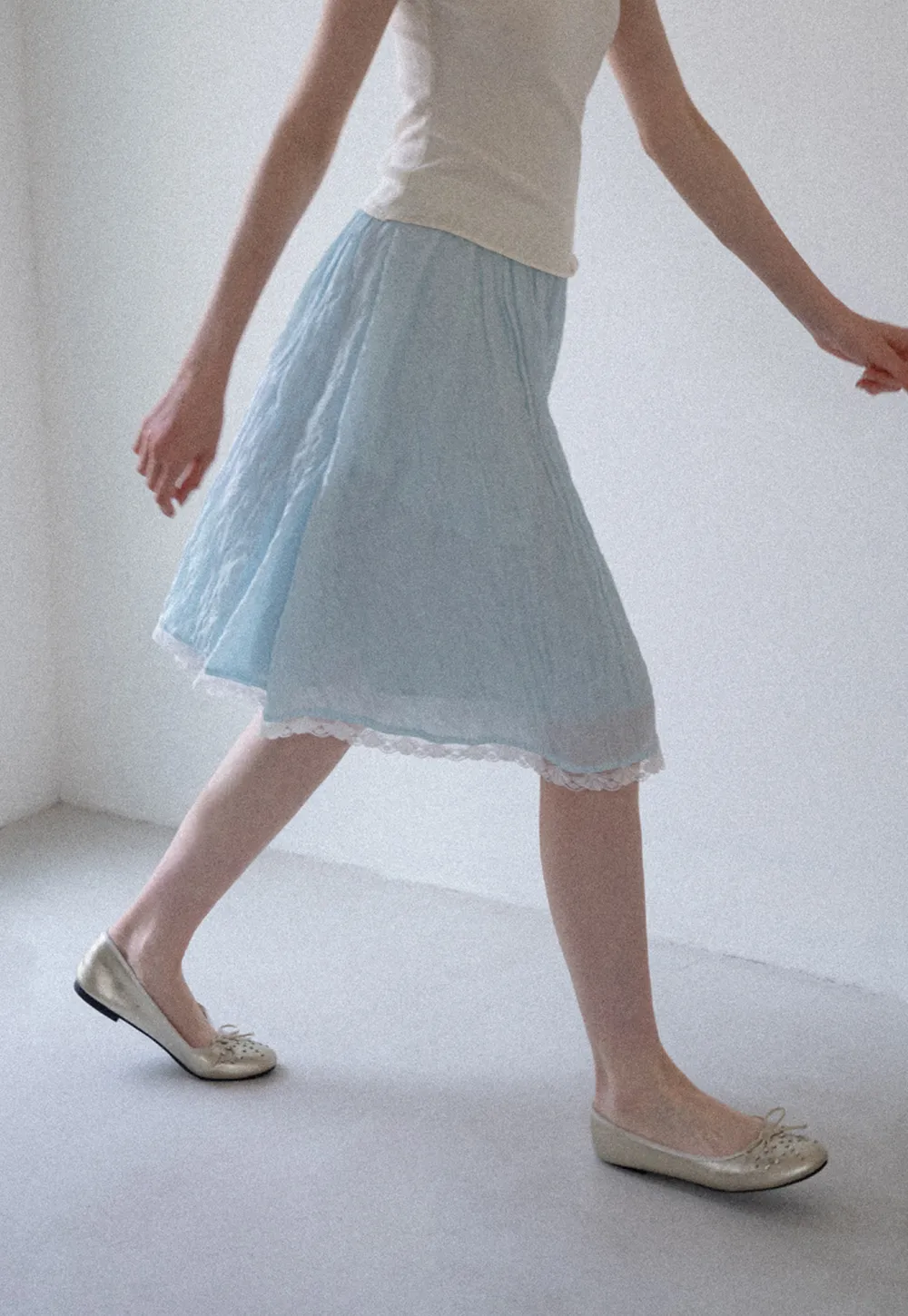 Lace Trim A Line Skirt