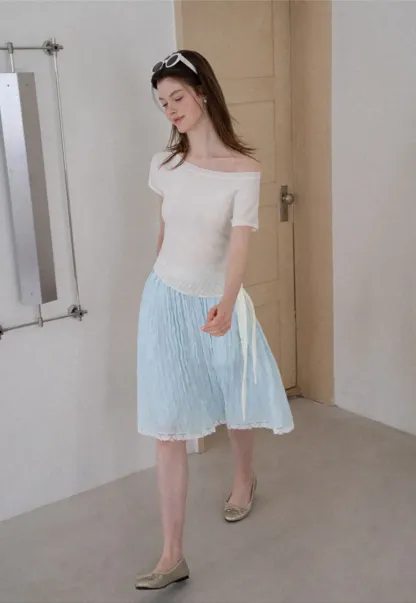 Lace Trim A Line Skirt