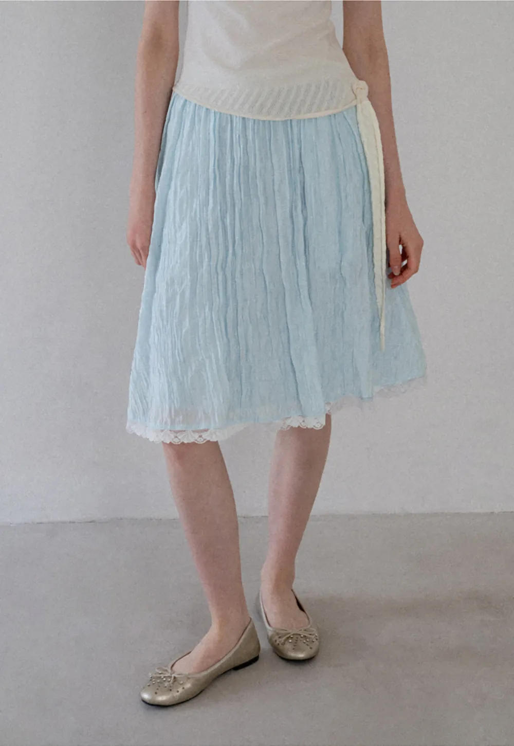 Lace Trim A Line Skirt