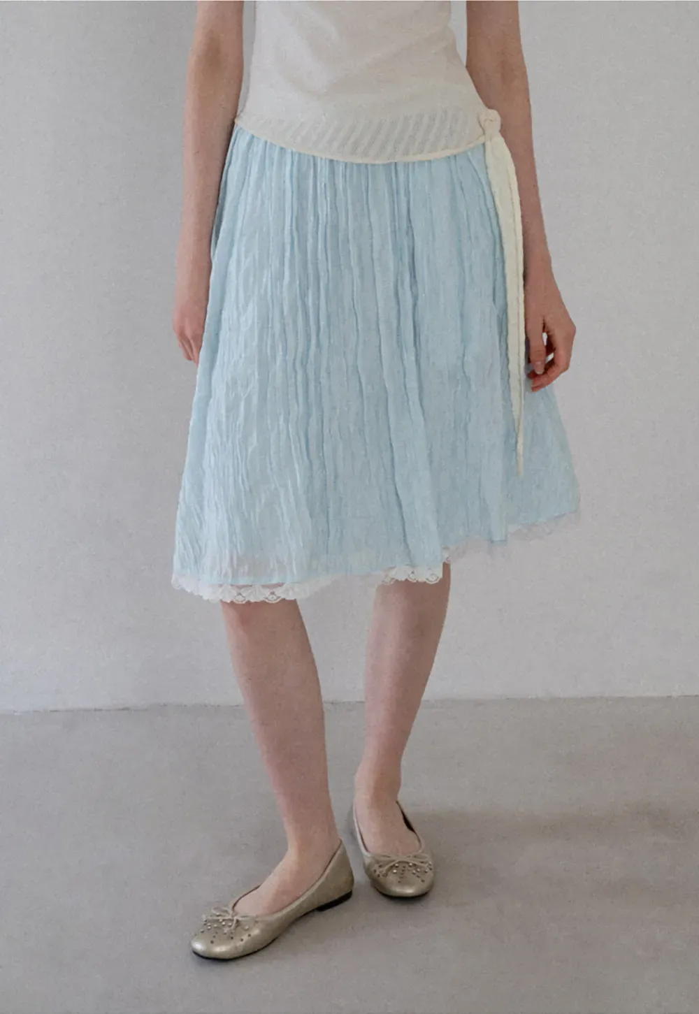 Lace Trim A Line Skirt