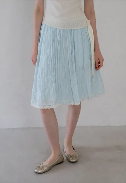 Lace Trim A Line Skirt
