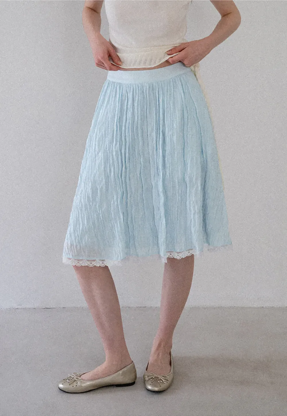 Lace Trim A Line Skirt