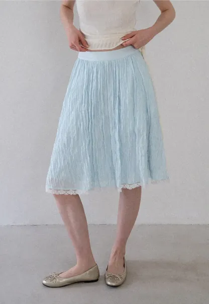 Lace Trim A Line Skirt