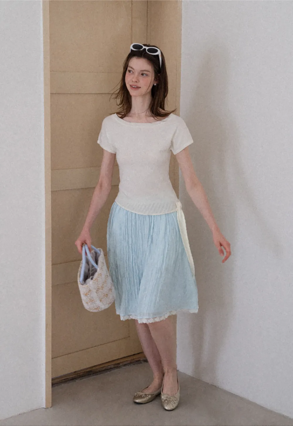 Lace Trim A Line Skirt