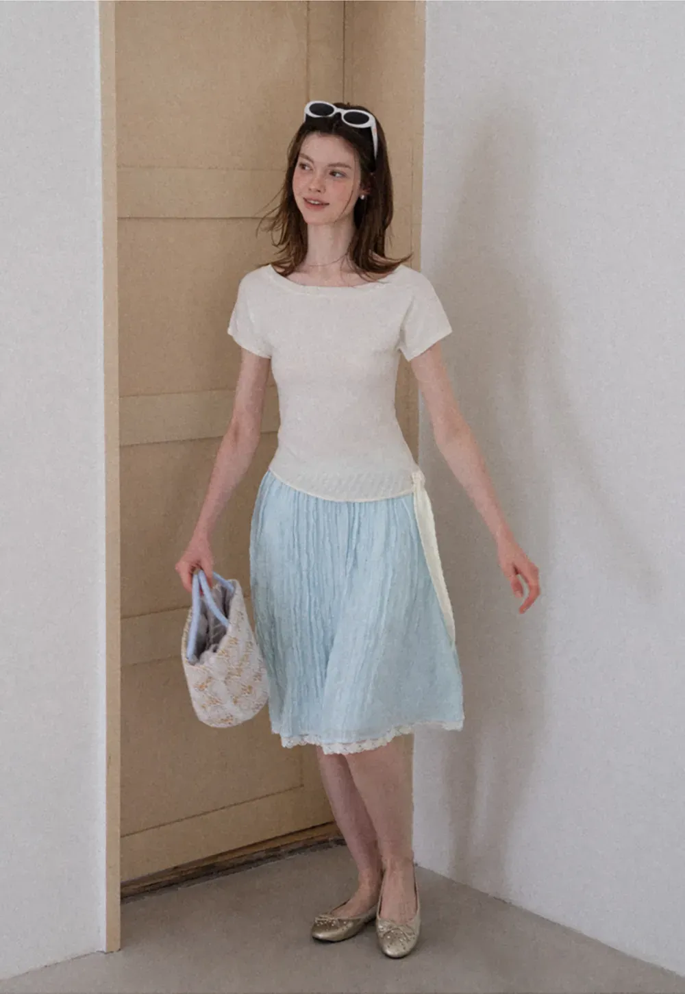 Lace Trim A Line Skirt