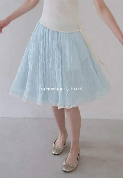 Lace Trim A Line Skirt