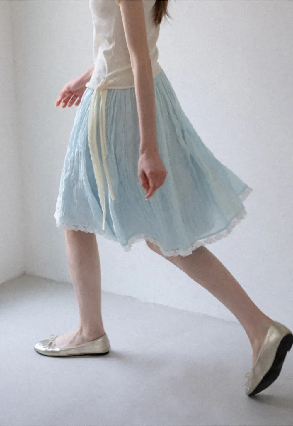 Lace Trim A Line Skirt