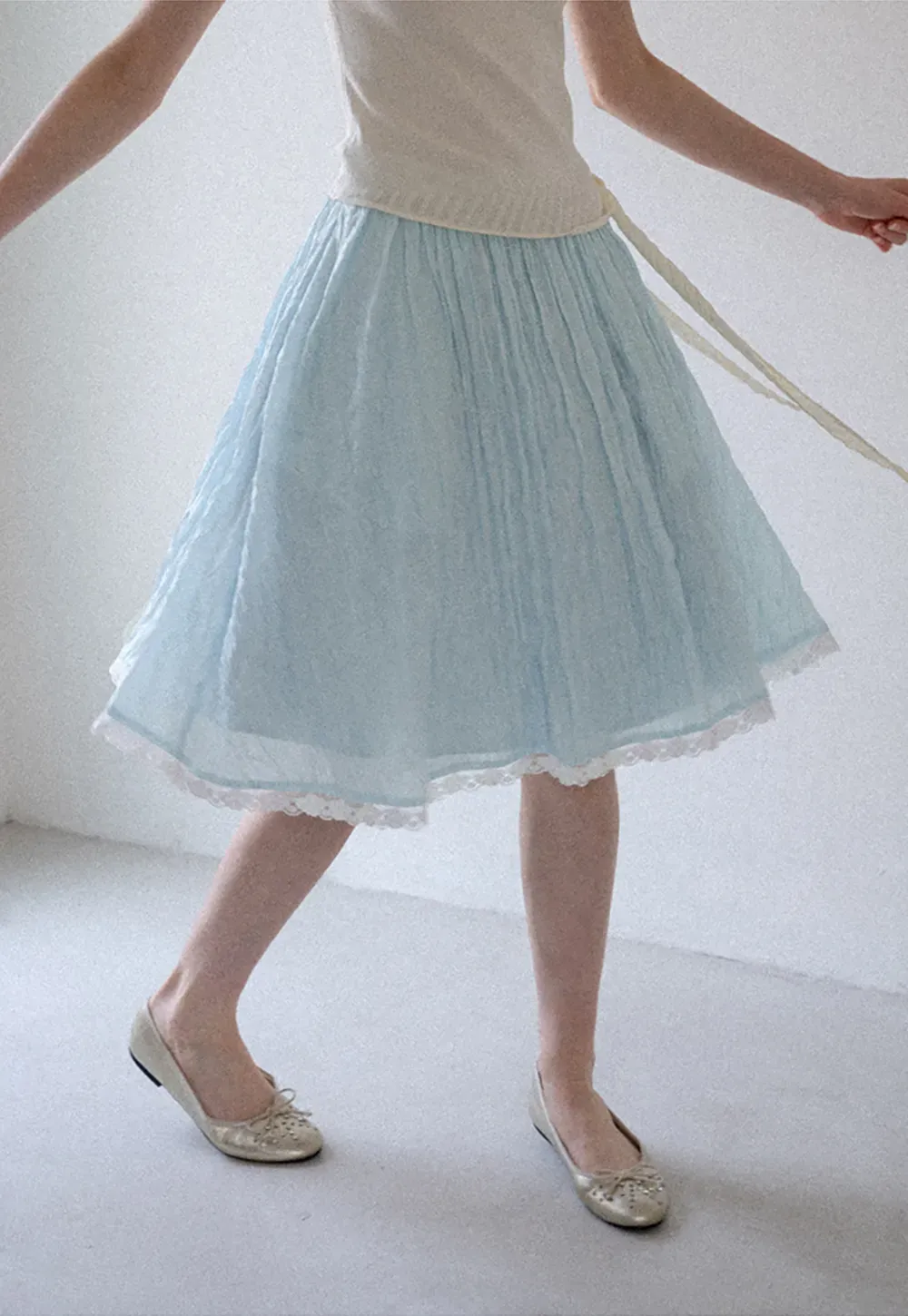 Lace Trim A Line Skirt