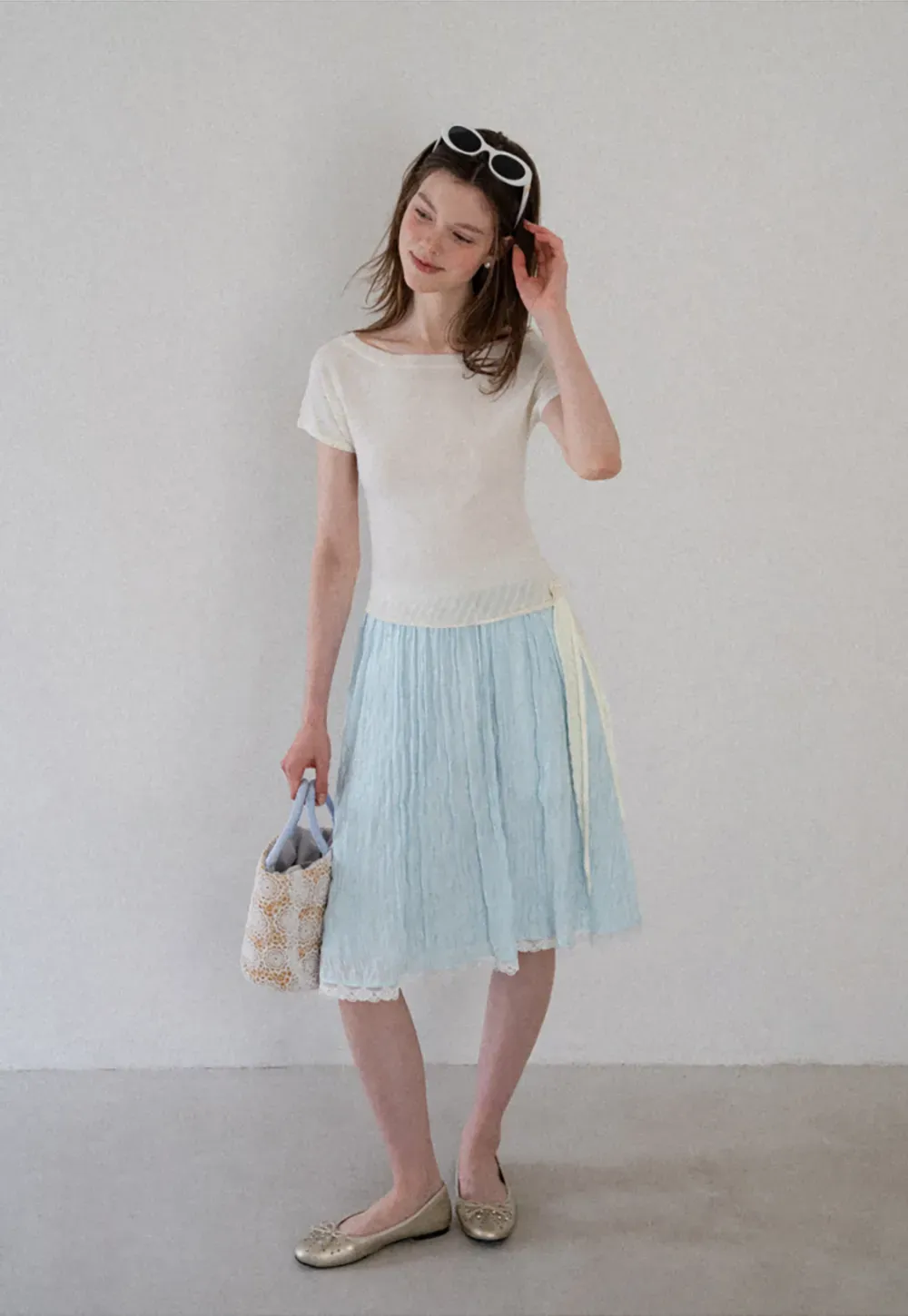 Lace Trim A Line Skirt